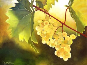 Sunlight Grapes. A painting by Tay Ashton